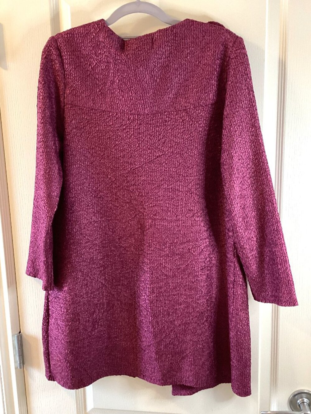 Women's Purple Open Lightweight Cardigan Textured Jacket Size M Eveningwear - Picture 5 of 9